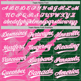 Custom Graffiti Pattern White Green-Pink 3D Scratch Two-Button Unisex Softball Jersey