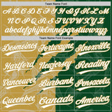 Custom Graffiti Pattern White Kelly Green-Old Gold 3D Scratch Two-Button Unisex Softball Jersey