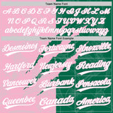 Custom Graffiti Pattern White Kelly Green-Light Pink 3D Scratch Two-Button Unisex Softball Jersey