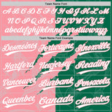 Custom Graffiti Pattern White Kelly Green-Medium Pink 3D Scratch Two-Button Unisex Softball Jersey