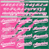 Custom Graffiti Pattern White Kelly Green-Pink 3D Scratch Two-Button Unisex Softball Jersey