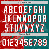 Custom Graffiti Pattern White Teal-Red 3D Scratch Two-Button Unisex Softball Jersey