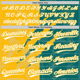 Custom Graffiti Pattern White Teal-Gold 3D Scratch Two-Button Unisex Softball Jersey