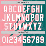 Custom Graffiti Pattern White Teal-Medium Pink 3D Scratch Two-Button Unisex Softball Jersey