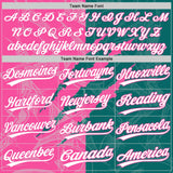 Custom Graffiti Pattern White Teal-Pink 3D Scratch Two-Button Unisex Softball Jersey