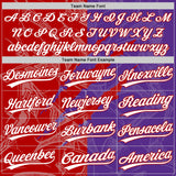Custom Graffiti Pattern White Purple-Red 3D Scratch Two-Button Unisex Softball Jersey