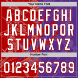 Custom Graffiti Pattern White Purple-Red 3D Scratch Two-Button Unisex Softball Jersey