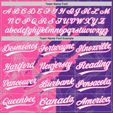 Custom Graffiti Pattern White Purple-Pink 3D Scratch Two-Button Unisex Softball Jersey