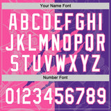 Custom Graffiti Pattern White Purple-Pink 3D Scratch Two-Button Unisex Softball Jersey