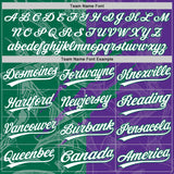 Custom Graffiti Pattern White Purple-Kelly Green 3D Scratch Two-Button Unisex Softball Jersey