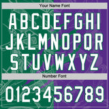 Custom Graffiti Pattern White Purple-Kelly Green 3D Scratch Two-Button Unisex Softball Jersey