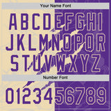 Custom Graffiti Pattern Purple-Cream 3D Scratch Two-Button Unisex Softball Jersey