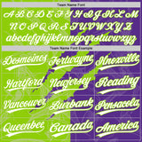 Custom Graffiti Pattern White Purple-Neon Green 3D Scratch Two-Button Unisex Softball Jersey