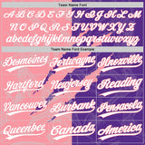 Custom Graffiti Pattern White Purple-Medium Pink 3D Scratch Two-Button Unisex Softball Jersey