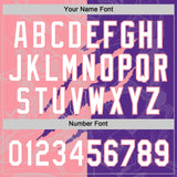 Custom Graffiti Pattern White Purple-Medium Pink 3D Scratch Two-Button Unisex Softball Jersey