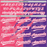Custom Graffiti Pattern White Purple-Neon Pink 3D Scratch Two-Button Unisex Softball Jersey