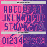 Custom Graffiti Pattern Purple-Pink 3D Scratch Two-Button Unisex Softball Jersey