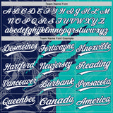 Custom Graffiti Pattern White Aqua-Navy 3D Scratch Two-Button Unisex Softball Jersey