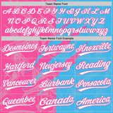 Custom Graffiti Pattern White Sky Blue-Pink 3D Scratch Two-Button Unisex Softball Jersey