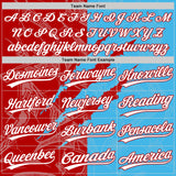 Custom Graffiti Pattern White Sky Blue-Red 3D Scratch Two-Button Unisex Softball Jersey