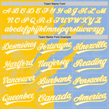 Custom Graffiti Pattern White Light Blue-Yellow 3D Scratch Two-Button Unisex Softball Jersey