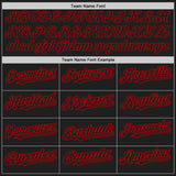 Custom Black White-Red Pinstripe Authentic Split Fashion Baseball Jersey