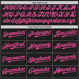 Custom Black White-Pink Pinstripe Authentic Split Fashion Baseball Jersey