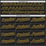 Custom Black White-Old Gold Pinstripe Authentic Split Fashion Baseball Jersey