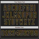 Custom Black White-Old Gold Pinstripe Authentic Split Fashion Baseball Jersey