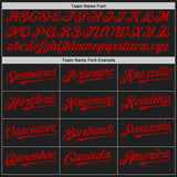 Custom Black Cream-Red Pinstripe Authentic Split Fashion Baseball Jersey