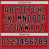 Custom Red White-Black Pinstripe Authentic Split Fashion Baseball Jersey