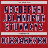 Custom Red White-Navy Pinstripe Authentic Split Fashion Baseball Jersey