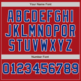 Custom Red White-Royal Pinstripe Authentic Split Fashion Baseball Jersey