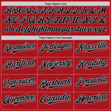 Custom Red Black-Gray Pinstripe Authentic Split Fashion Baseball Jersey