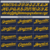 Custom Navy White-Gold Pinstripe Authentic Split Fashion Baseball Jersey