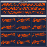 Custom Navy White-Orange Pinstripe Authentic Split Fashion Baseball Jersey