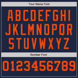 Custom Navy White-Orange Pinstripe Authentic Split Fashion Baseball Jersey