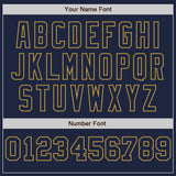 Custom Navy White-Old Gold Pinstripe Authentic Split Fashion Baseball Jersey