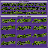 Custom Purple Neon Green-Black Pinstripe Authentic Split Fashion Baseball Jersey