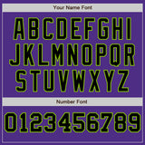 Custom Purple Neon Green-Black Pinstripe Authentic Split Fashion Baseball Jersey