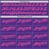 Custom Purple White-Pink Pinstripe Authentic Split Fashion Baseball Jersey