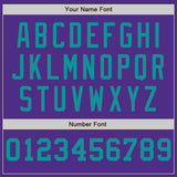 Custom Purple White-Teal Pinstripe Authentic Split Fashion Baseball Jersey