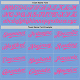 Custom Light Blue White-Pink Pinstripe Authentic Split Fashion Baseball Jersey