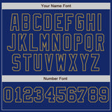 Custom Royal White-Old Gold Pinstripe Authentic Split Fashion Baseball Jersey
