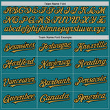 Custom Teal Old Gold-Black Pinstripe Authentic Split Fashion Baseball Jersey