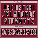 Custom Crimson White-Black Pinstripe Authentic Split Fashion Baseball Jersey