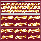 Custom Crimson Black-Gold Authentic Split Fashion Baseball Jersey