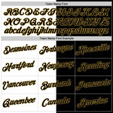 Custom Black White-Old Gold Split Fashion Performance T-Shirt