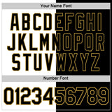 Custom Black White-Old Gold Split Fashion Performance T-Shirt