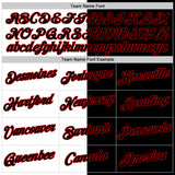 Custom Black White-Red Split Fashion Performance T-Shirt